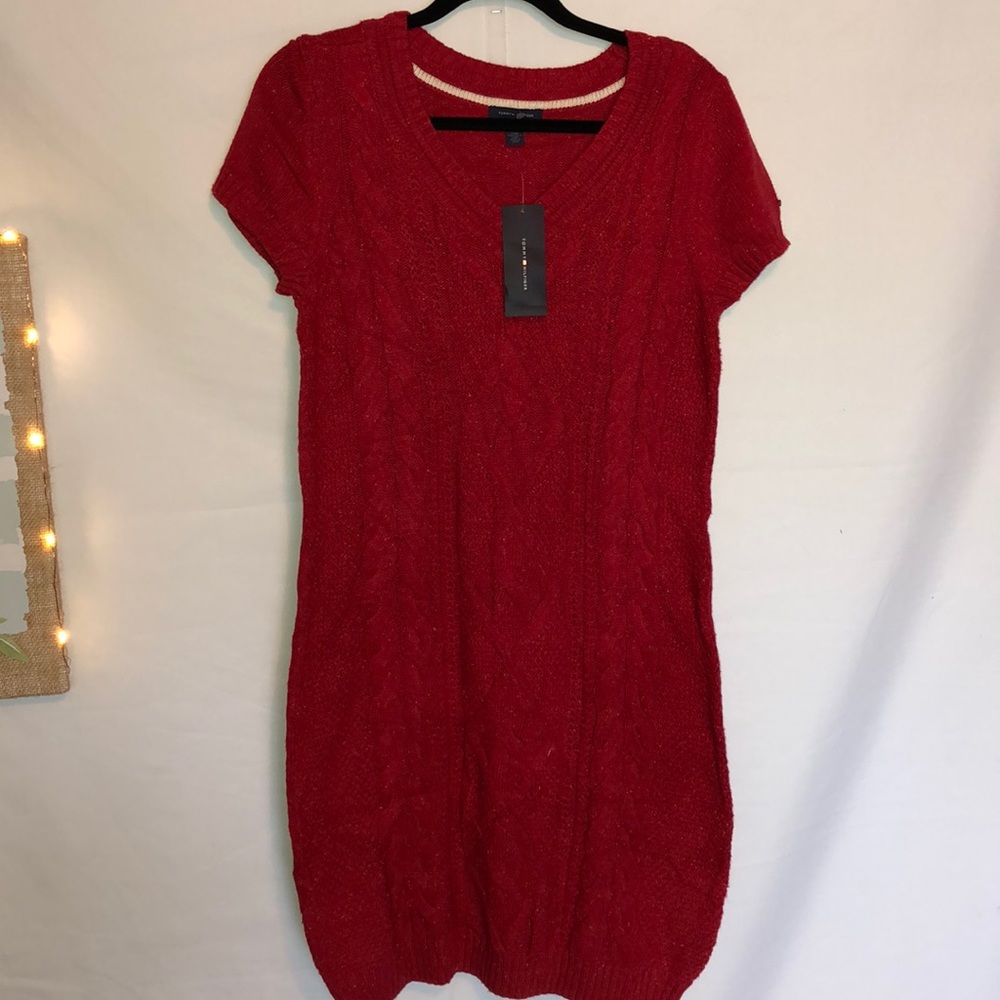 NWT Tommy Hilfiger red sweater dress